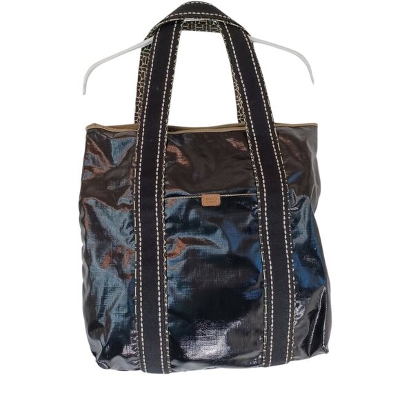 Fossil Key Per Bag Large Black Waxed Canvas Shoulder Tote - Picture 16 of 16